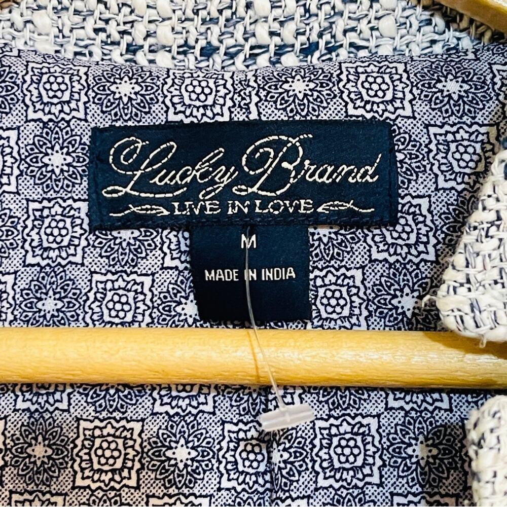 Lucky Brand Marina Tweed Blazer Blue White Size M - Picture 4 of 6